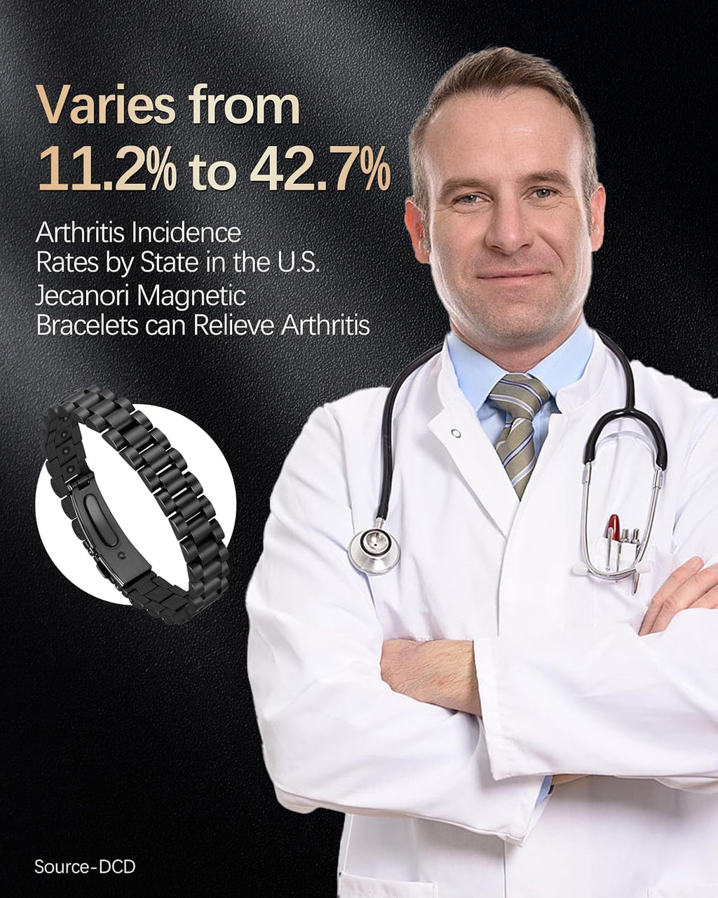 Hematite Magnetic Bracelets for Men