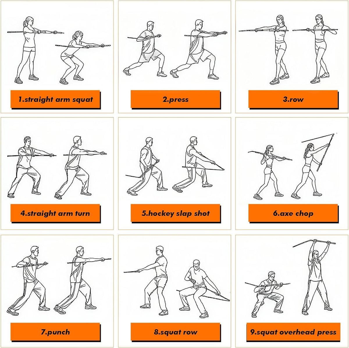 1 Set Golf Swing Trainer Set - Sport Practice Aid System for Improving Swing Mechanics Core Strength Muscle Memory - Including Training Stick, Door Anchor, Resistance Band & Safety Strap