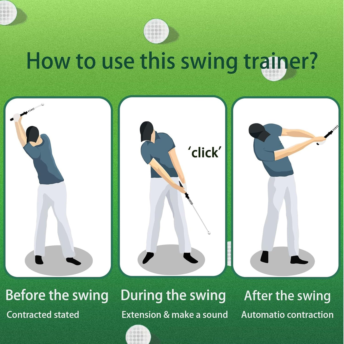 Retractable Golf Swing Trainer - Ideal Golf Swing Training Aid