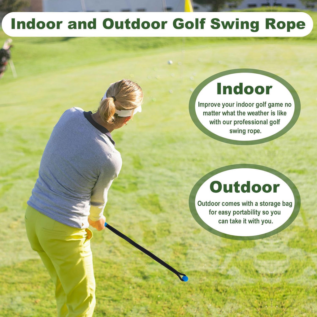 Golf Rope Swing Trainer, Rope Golf Training Aid with Storage Bag Multi-Purpose Golf Training Rope Golf Gifts Golf Rope Trainer for Strength Control Physical Training