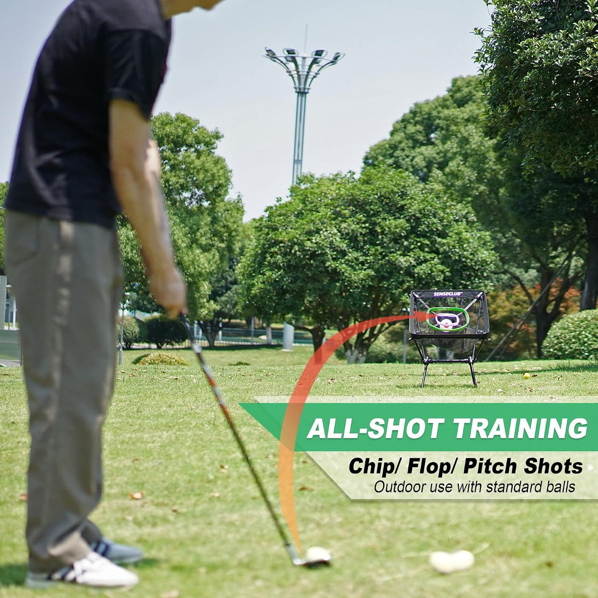 Foldable Chipping Net & Floating Green, Indoor Golf Practice Chipping Target, Backyard Golf Game & Gifts