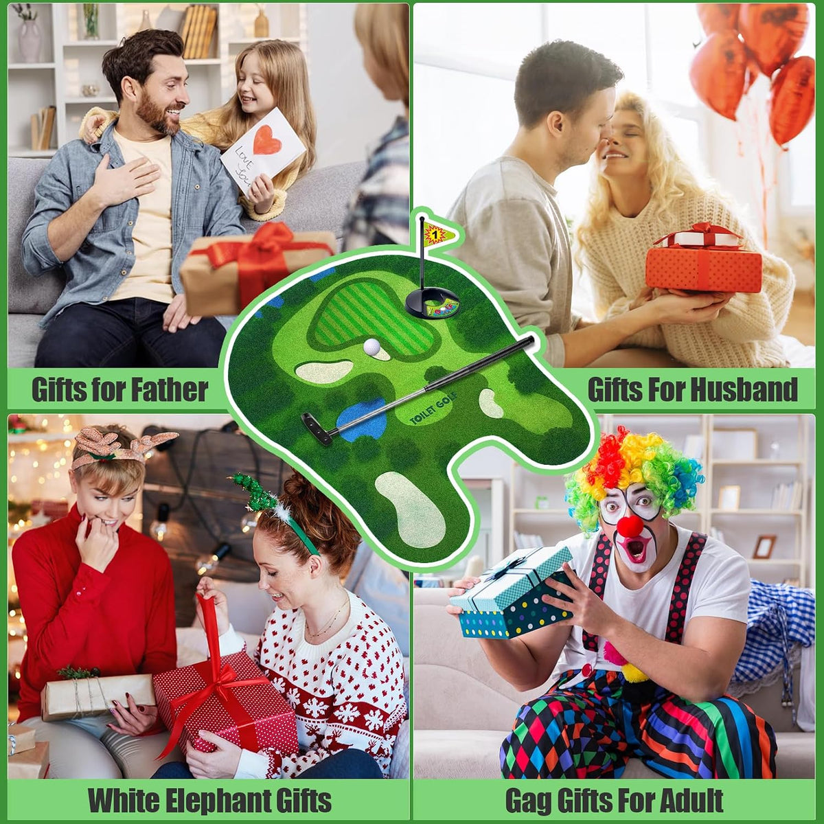 Toilet Golf, Gag Gifts for Men, White Elephant Gifts for Adults