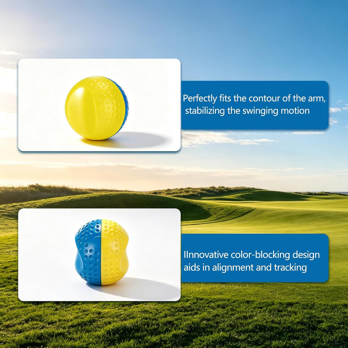 Golf Training Aid Ball, Golf Training Ball between Arms Optimize Impact Accuracy and Swing, Fix Slicing, Scooping & Chicken Wing, Make Training Efficient Golf Swing Trainer