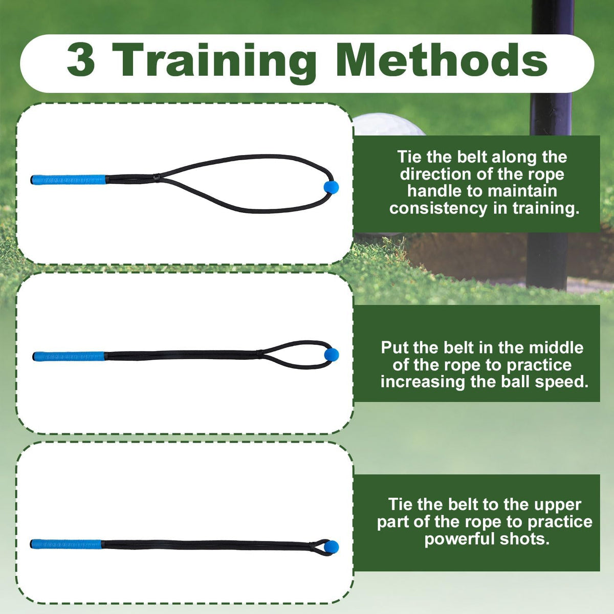 Golf Rope Swing Trainer, Rope Golf Training Aid with Storage Bag Multi-Purpose Golf Training Rope Golf Gifts Golf Rope Trainer for Strength Control Physical Training