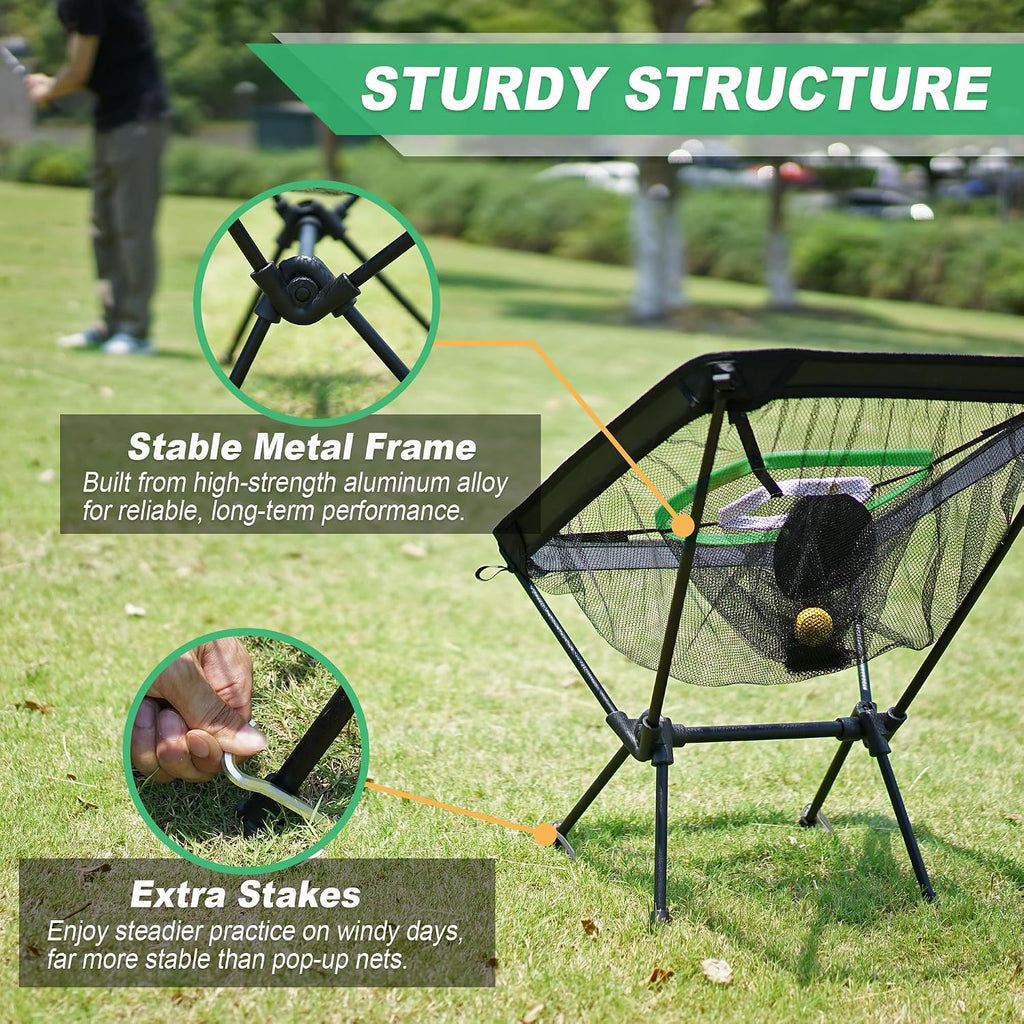 Foldable Chipping Net & Floating Green, Indoor Golf Practice Chipping Target, Backyard Golf Game & Gifts