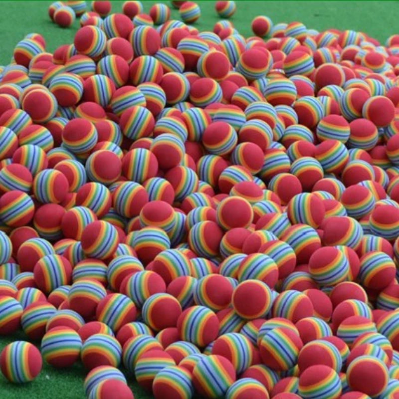 10Pcs Rainbow Stripe Foam Sponge Golf Balls Swing Practice Training Aids Ball 38Mm Indoor Practice Ball Golf Stuff Q007