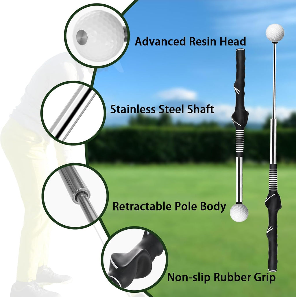 Retractable Golf Swing Trainer - Ideal Golf Swing Training Aid