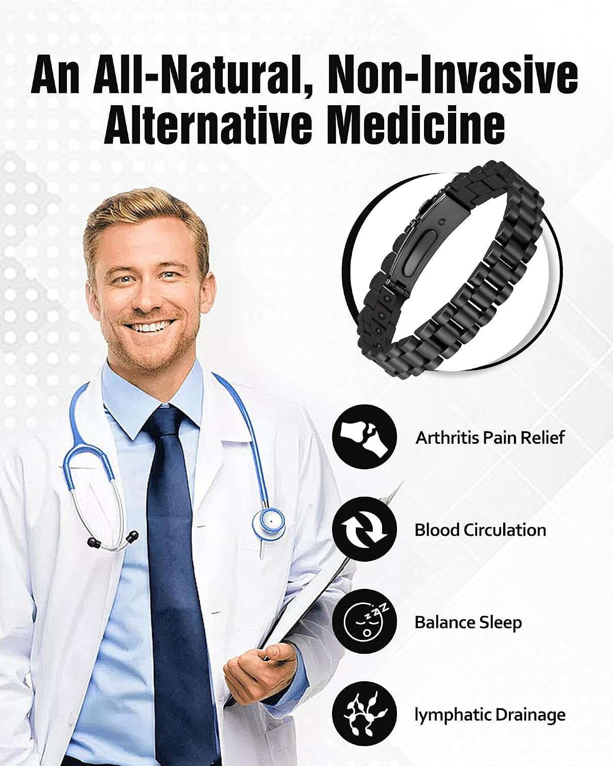 Hematite Magnetic Bracelets for Men