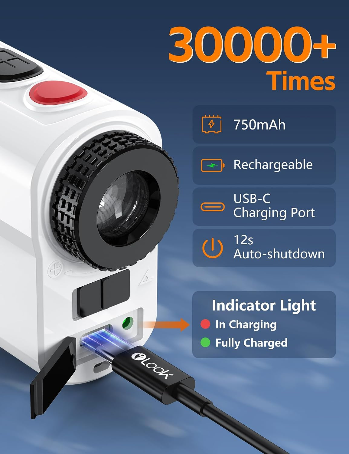 Golf Rangefinder with Slope, 760 Yards Laser Range Finder for Tournament Legal, 6X Magnification with Flag Pole Lock Vibration, for Golf Hunting, with Rechargeable Battery
