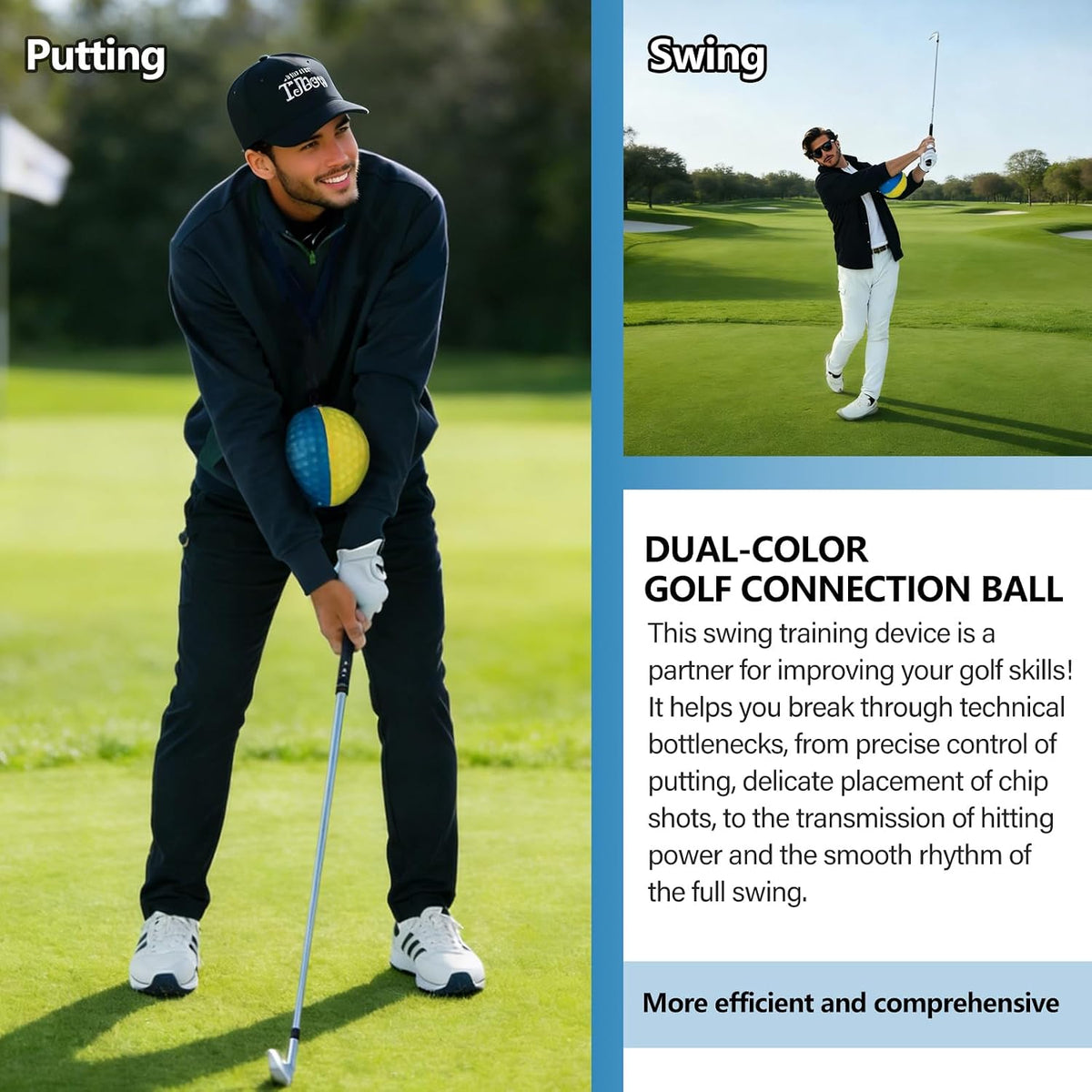 Golf Training Aid Ball, Golf Training Ball between Arms Optimize Impact Accuracy and Swing, Fix Slicing, Scooping & Chicken Wing, Make Training Efficient Golf Swing Trainer
