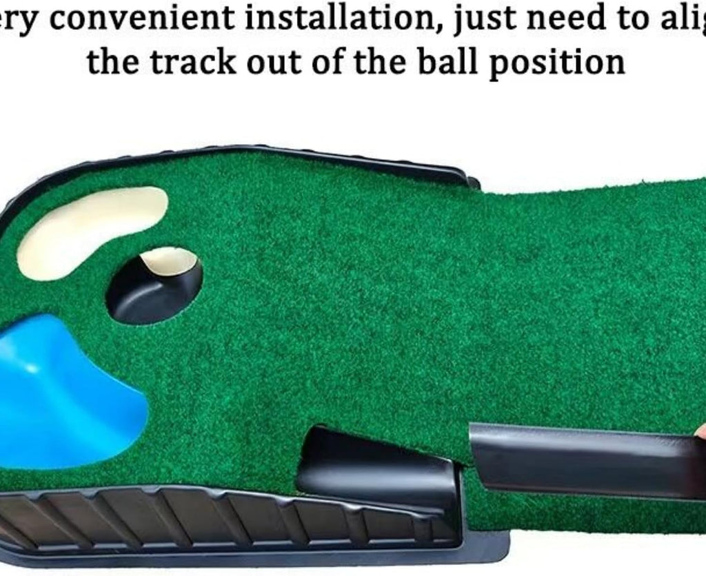 Indoor and Outdoor Golf Practice Putting Green, Portable Home Office Golf Training Mat, Includes 6 Double-Layer Golf Practice Balls