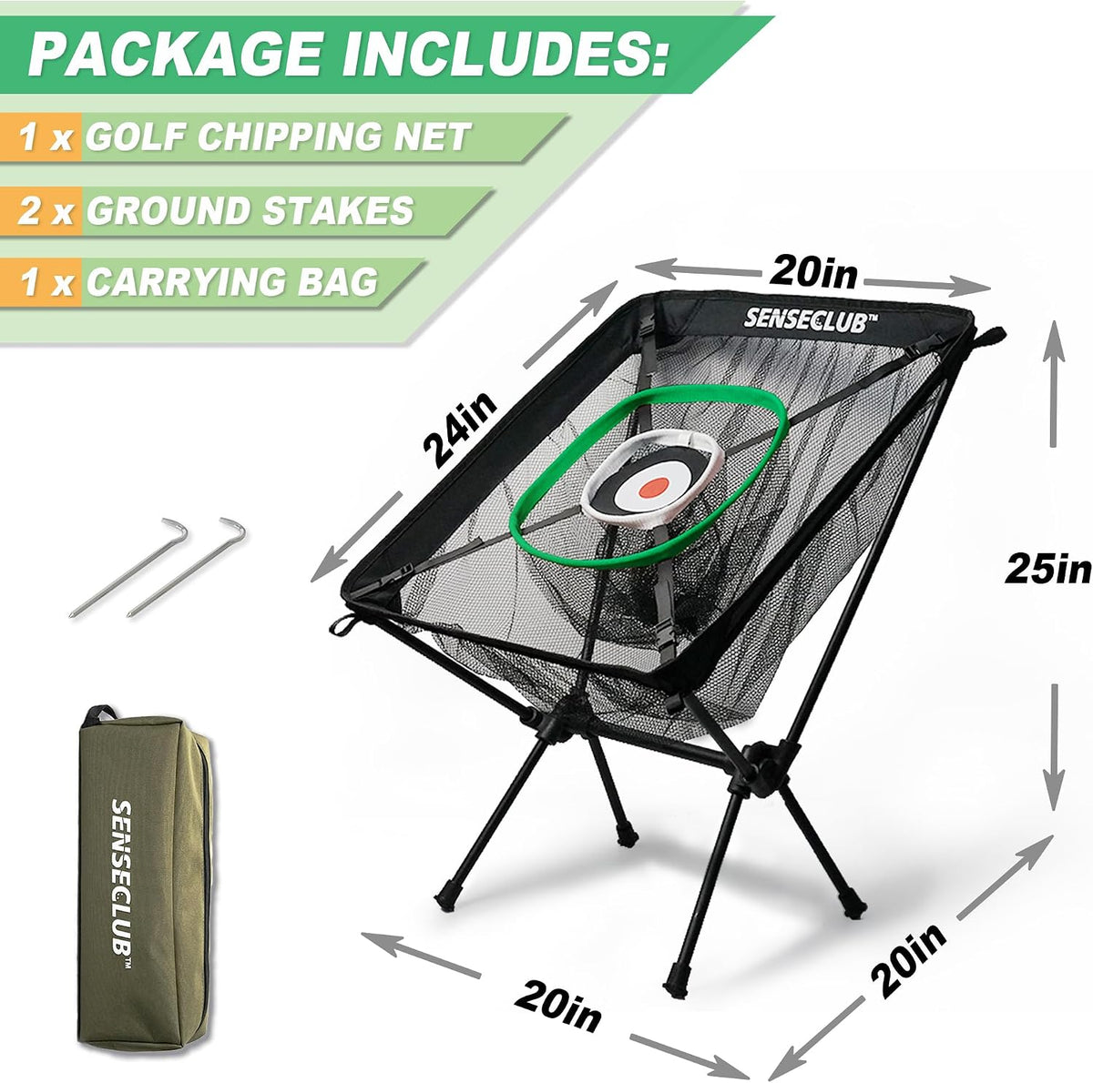 Foldable Chipping Net & Floating Green, Indoor Golf Practice Chipping Target, Backyard Golf Game & Gifts