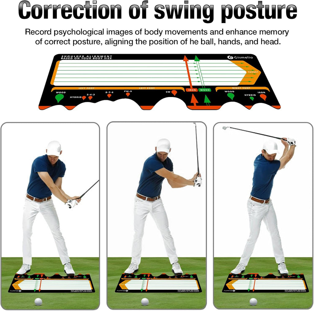 Golf Training Mat for Beginners Posture Assistance and Entry-Level Stance Corrector Trainer with Golf Training Aid