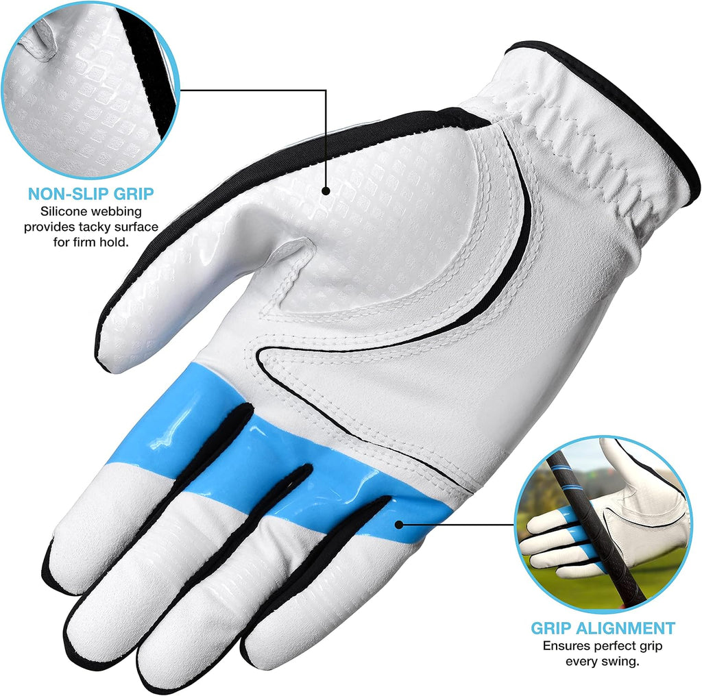 True Grip Training Golf Glove - Perfect Grip Every Swing, Includes Instructional Training Videos, Fix Your Slice and Improve Your Grip, Golf Gloves Men