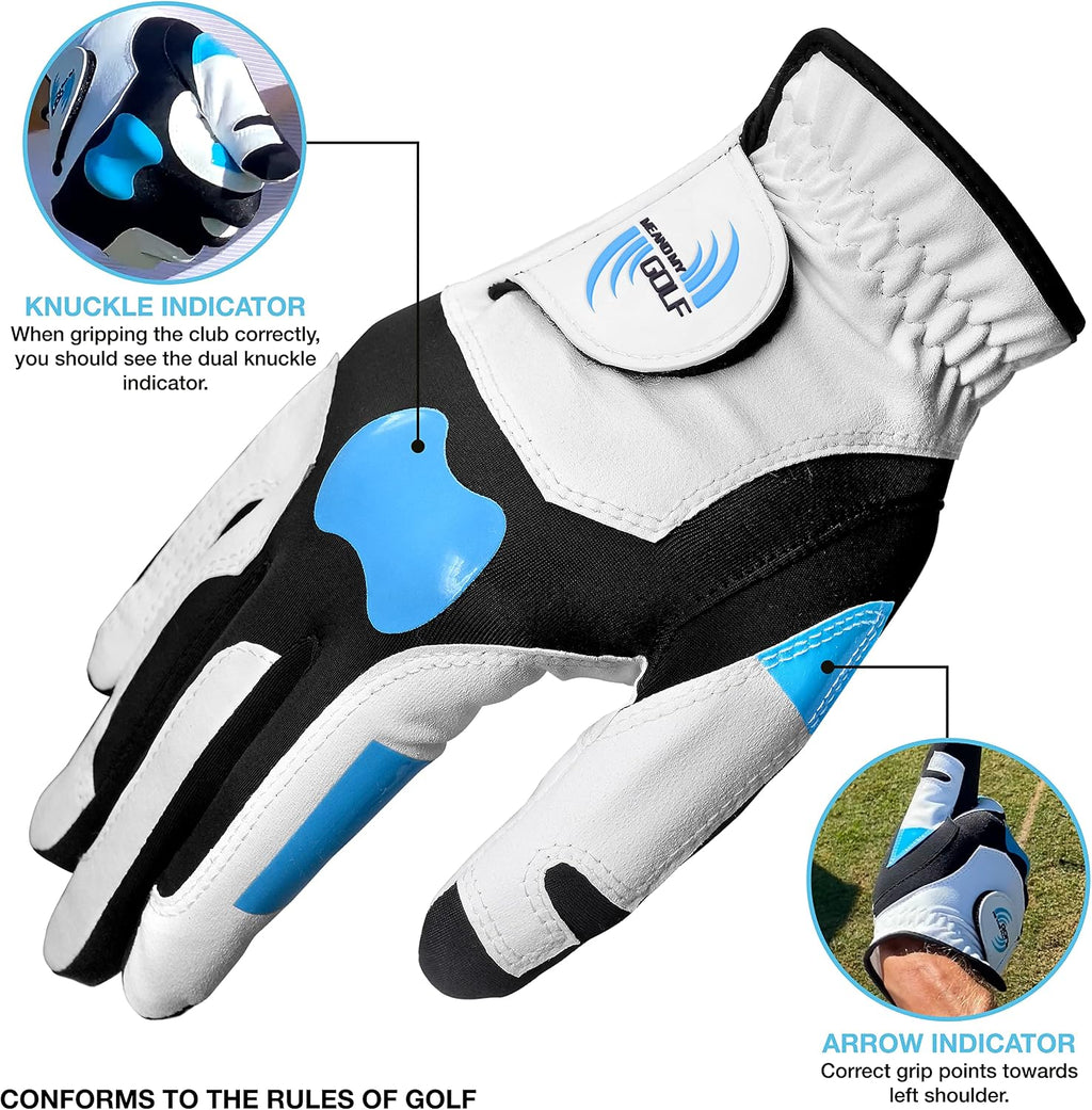True Grip Training Golf Glove - Perfect Grip Every Swing, Includes Instructional Training Videos, Fix Your Slice and Improve Your Grip, Golf Gloves Men