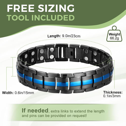 Magnetic Bracelets for Men, Ultra Strength Magnetic Therapy Bracelet for Men, Adjustable Jewelry Gift with Sizing Tool