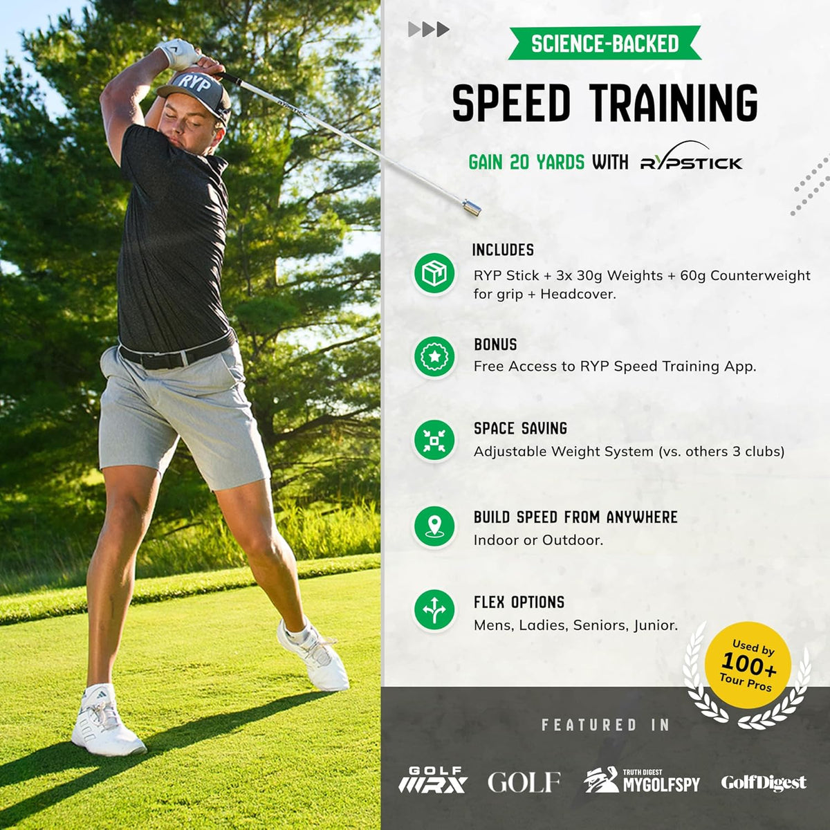 Golf Swing Trainer Device for Increased Distance | Golf Speed Trainer and Warmup Aid