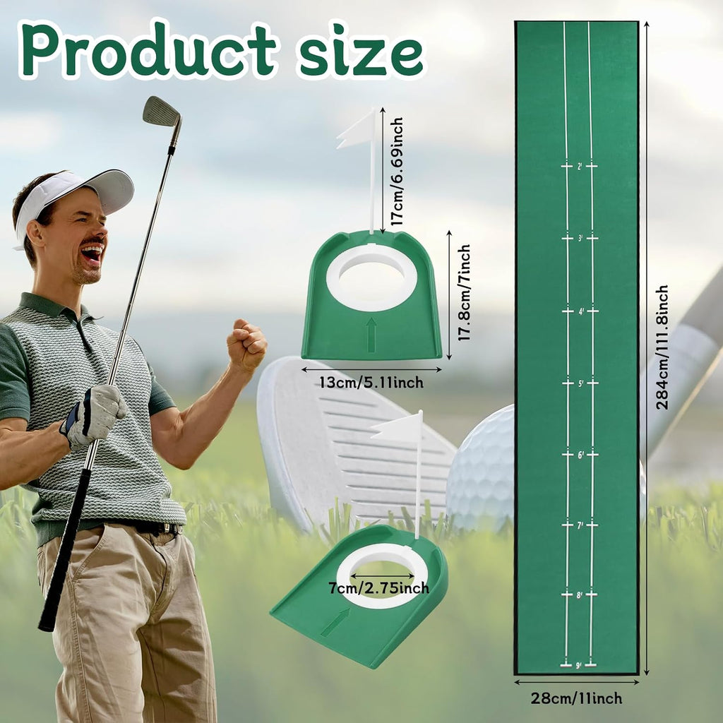 11 Inch Golf Putting Mat, 1/2 Pcs Training Aid