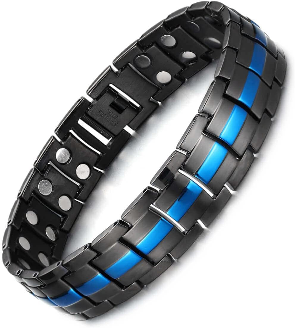 Magnetic Bracelets for Men, Ultra Strength Magnetic Therapy Bracelet for Men, Adjustable Jewelry Gift with Sizing Tool